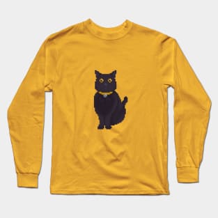 Black Cat Pixel Art Long Sleeve T-Shirt